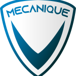 Logo mécanique V sur fond transparent